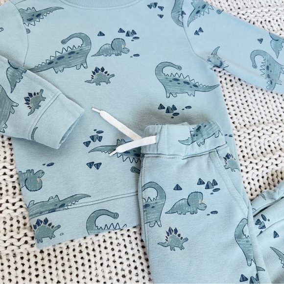 Old Navy Blue Dinosaur Jogger Unisex Toddler Set 2T - Picture 3 of 6